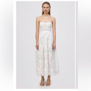 Jonathan Simkhai White Strapless Lace Dress